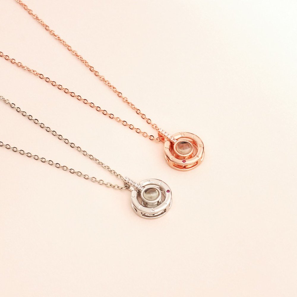 I Love You Gift Circle Stone Necklace - Picture 2 of 12